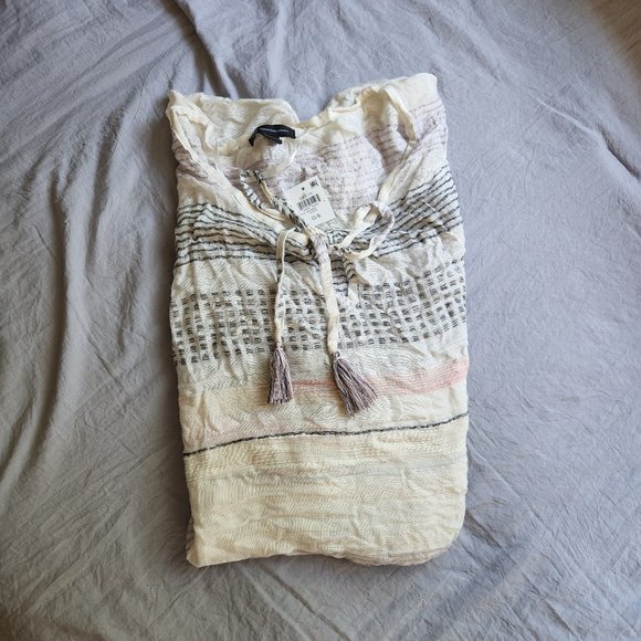 NWT INC Cover Up Textured Woven Stripe Purple Pink Black White ONE SIZE OS - Picture 6 of 6